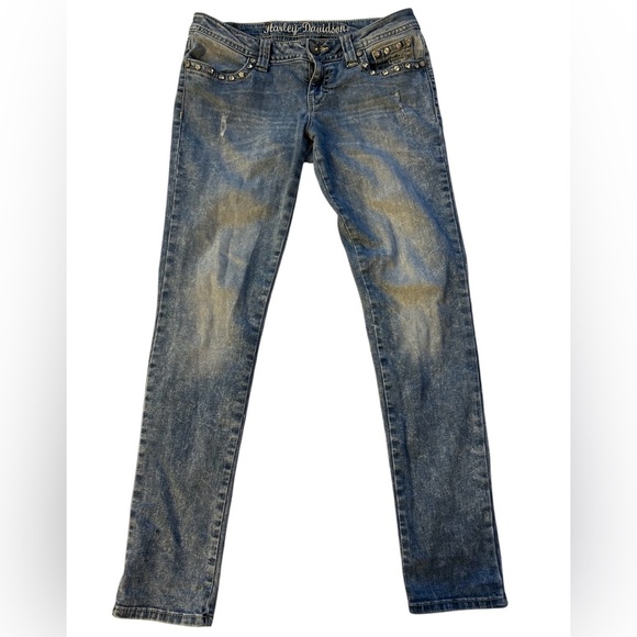 Harley-Davidson Bling Women's Blue Jeans - Picture 1 of 8